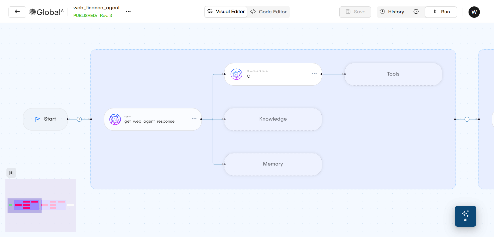 AI Agent Step in Workflow Editor